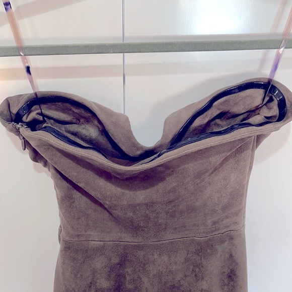 House Of CB London Pia Suedette Dress Taupe - Picture 5 of 13